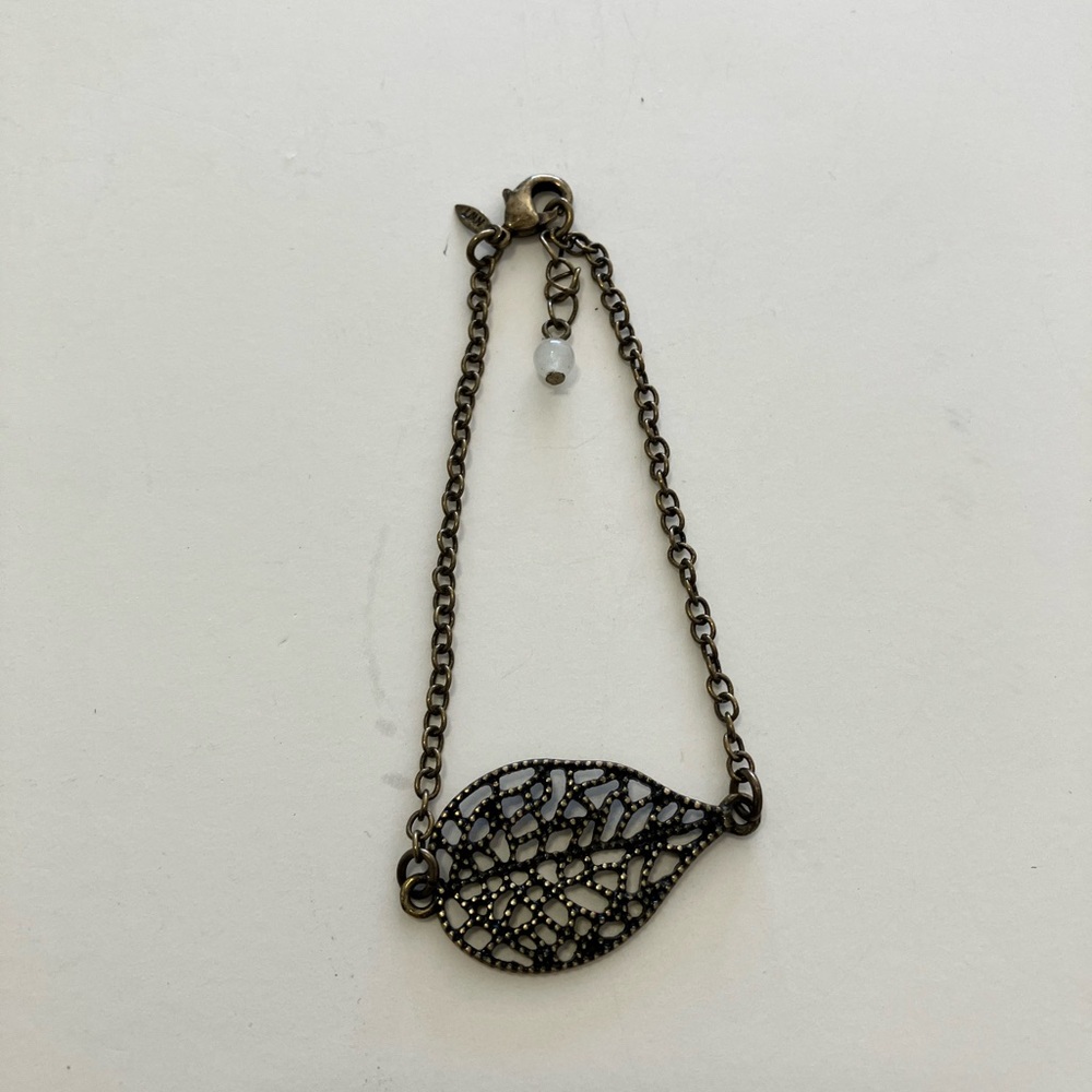 Elegant Bronze Tone Leaf Bracelet